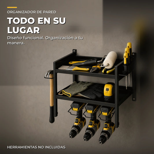Organizador de herramientas negro de pared, modelo MZY-856